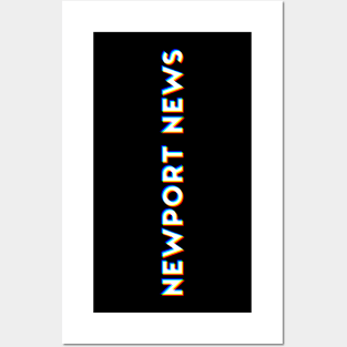 Newport News Virginia CMYK Glitch Type Posters and Art